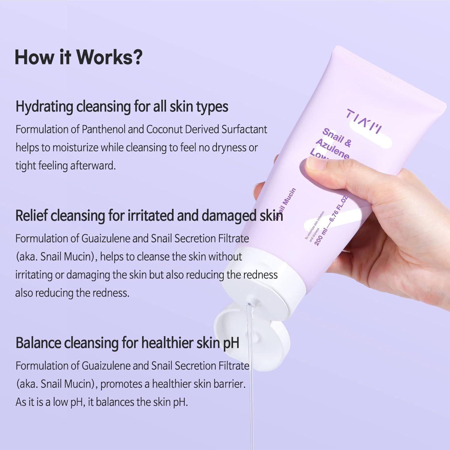 [TIAM] Snail & Azulene Low pH Cleanser - 200ml