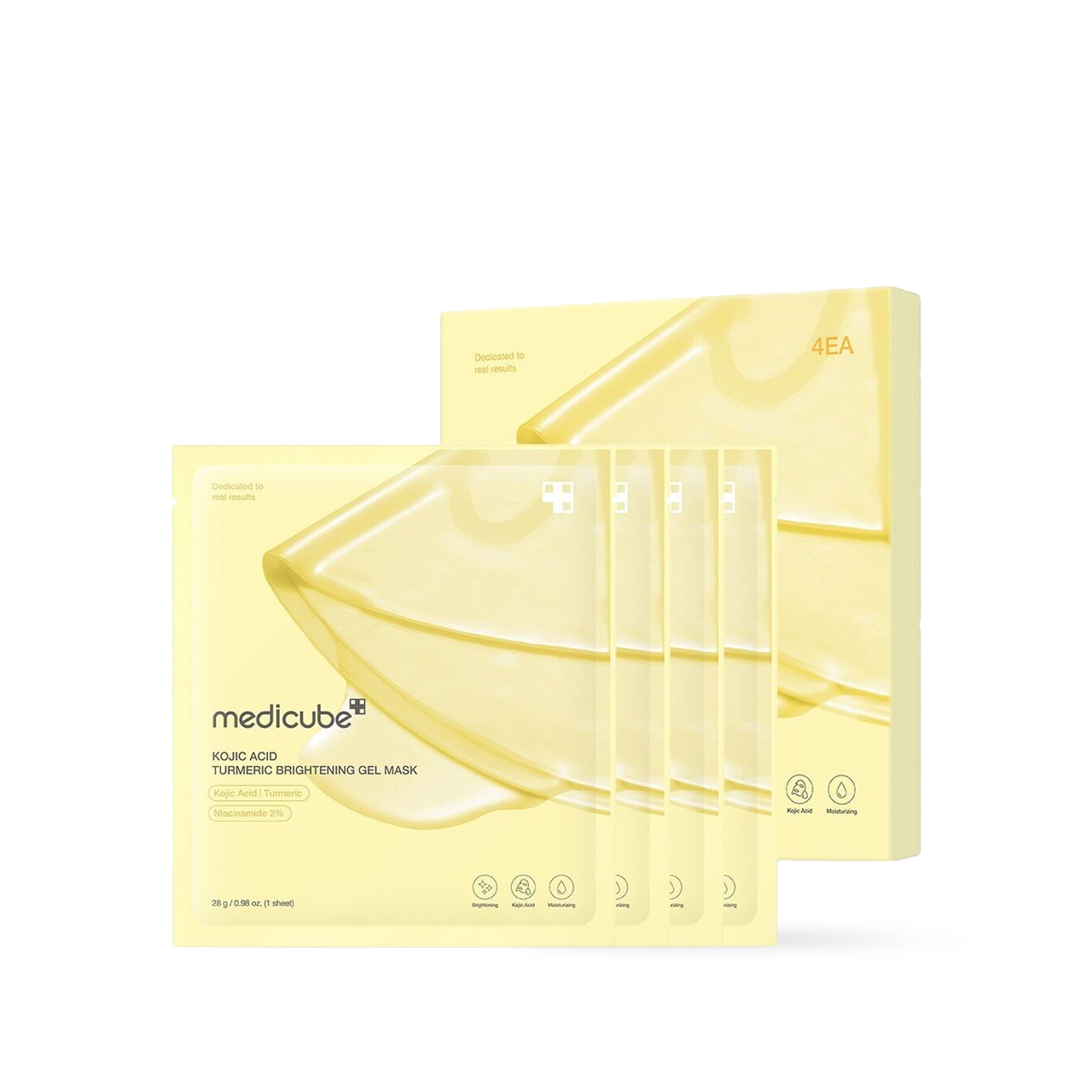 [Medicube] Mascarilla de gel iluminadora de cúrcuma y ácido kójico 4 unidades