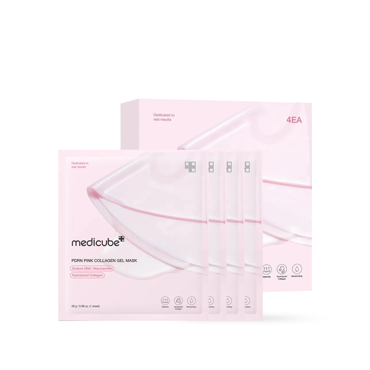 [Medicube] Mascarilla de gel PDRN Pink Collagen 4 unidades