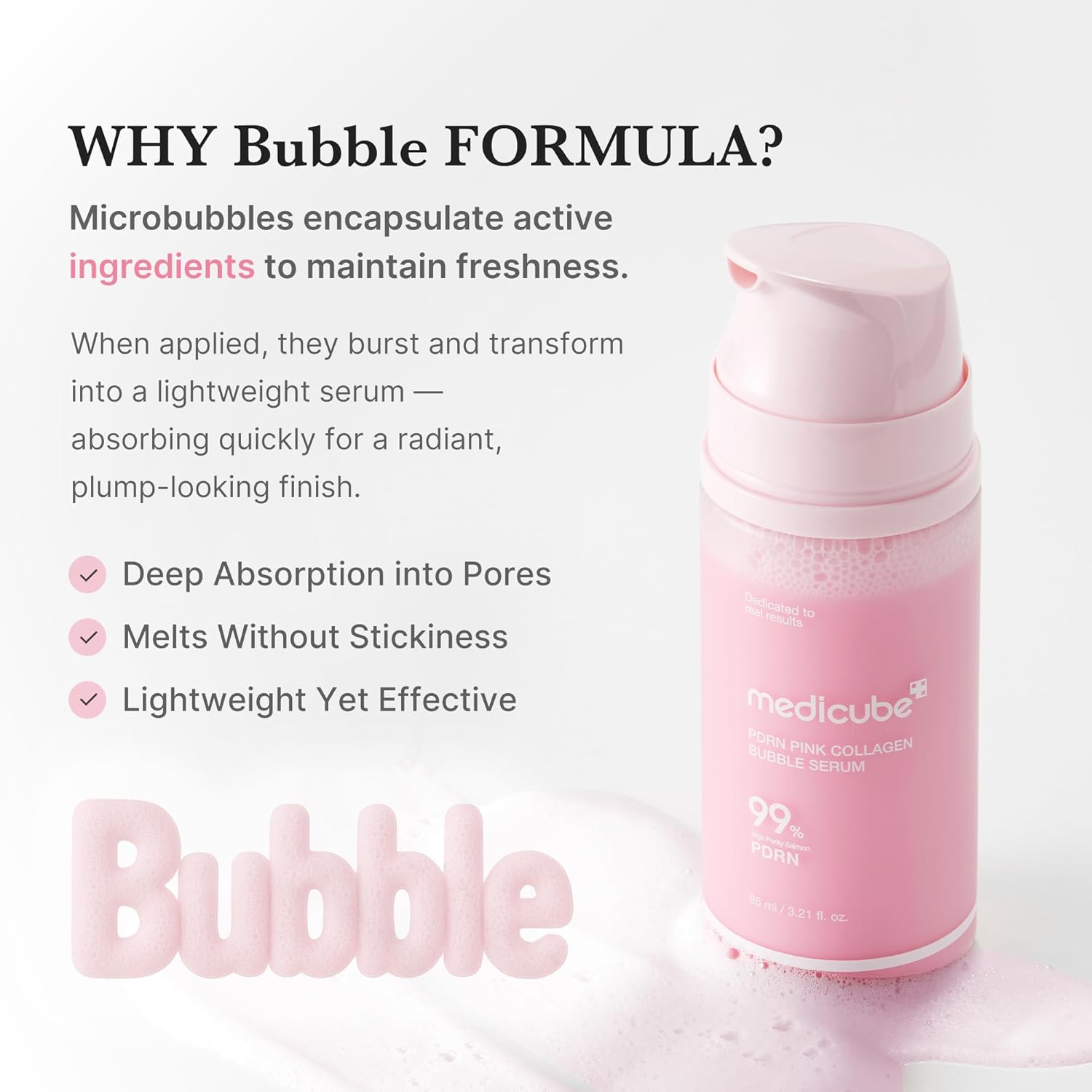 [Medicube] Sérum efervescente de colágeno rosa PDRN 95ml