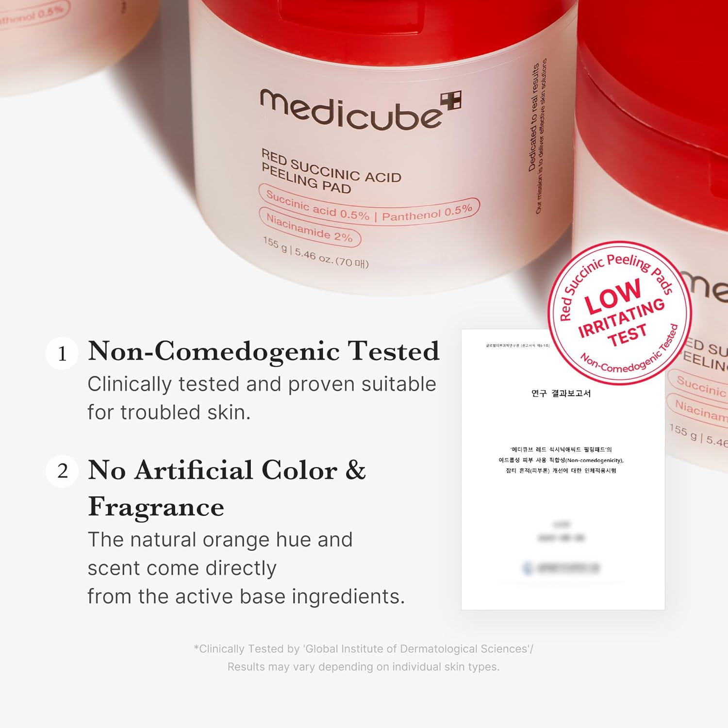 [Medicube] Discos exfoliantes de ácido succínico Red 70 unidades