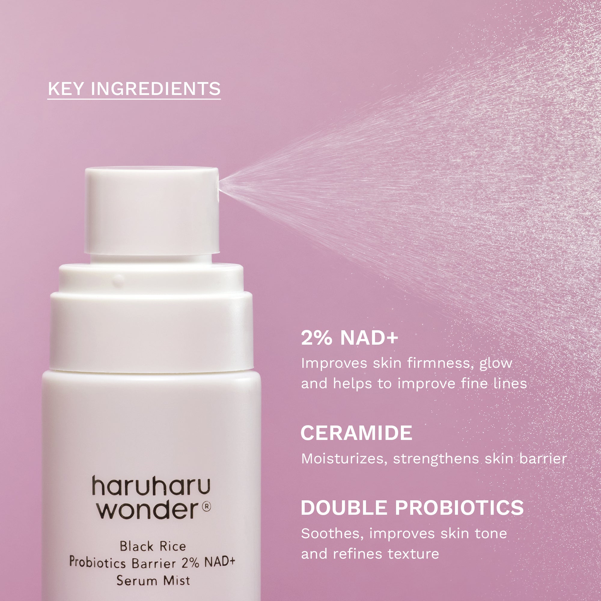 [haruharuwonder] Black Rice Probiotics Barrier 2% NAD + Serum Mist 80ml